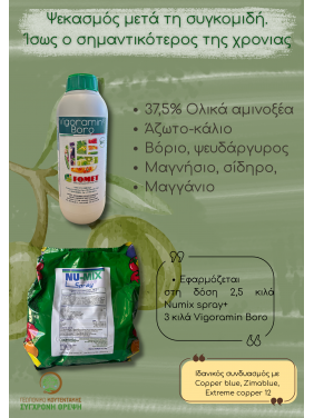 Nu-Mix Spray – Διαφυλλικό λίπασμα πλούσιο σε άζωτο, μαγνήσιο, ψευδάργυρο, μαγγάνιο, σίδηρο 2,5kg