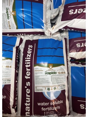 Rapido 12-48-8 Λίπασμα πολυτελείας για υδρολίπανση  (15kg)